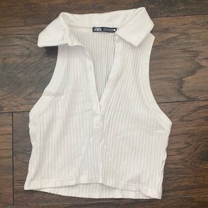 Zara sleeveless collared top
